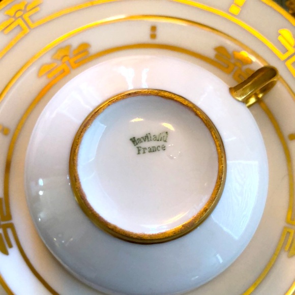 EUC- Antique Haviland France Deco HP Breakfast Set for two - Picture 7 of 15